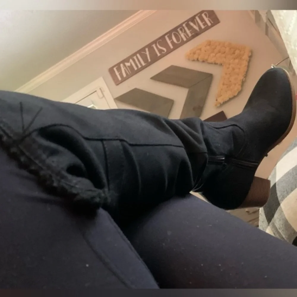 SUGAR OTK (Over the Knee) Slouchy Heeled Black Boots
